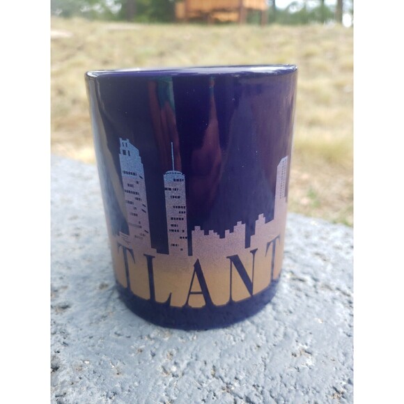 Atlanta Georgia USA Coffee Tea Mug Cup Cityscape Blue Gold with Handle Skyline - Picture 6 of 16